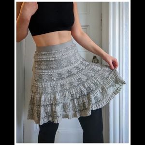 Max Studio Floral Grey Lace Skirt
